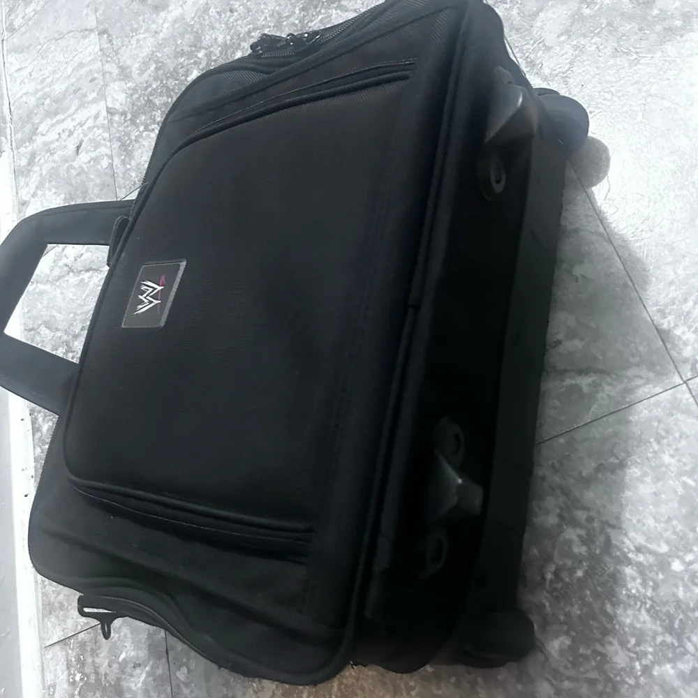 WWE Black suitcase Backpack with Logo Patchfor laptop 17 inch  suitcase - Picture 7 of 11
